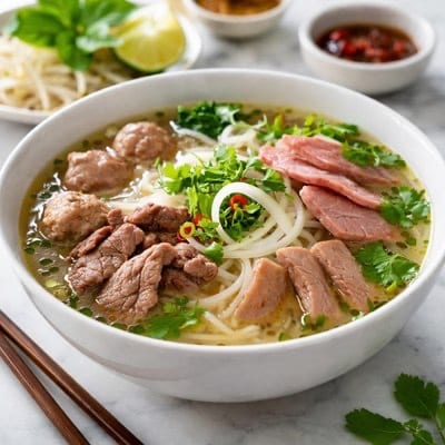 P9. WellDone, Flank Steak Noodle Soup (C, N).