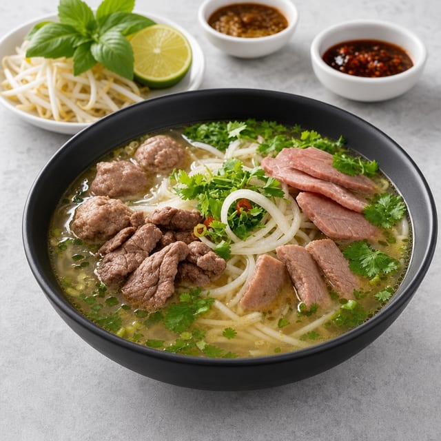 P4. Rare, Welldone, Flank, Skirt Flank Noodle Soup (T, C, N, V).