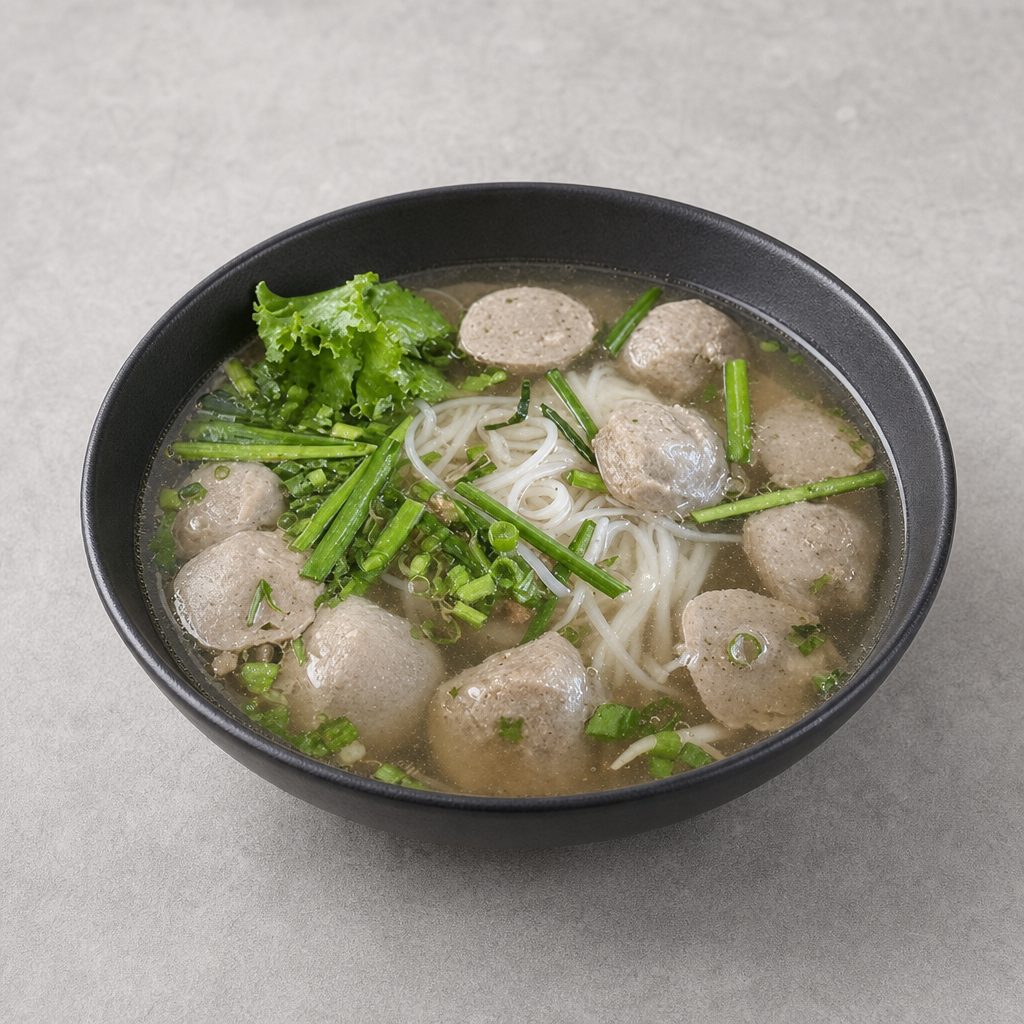 P10. Meatballs Noodle Soup (BV).