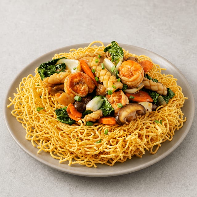 T8. Shrimp Fried Egg Noodle w/ Veggies (MXD Tom).