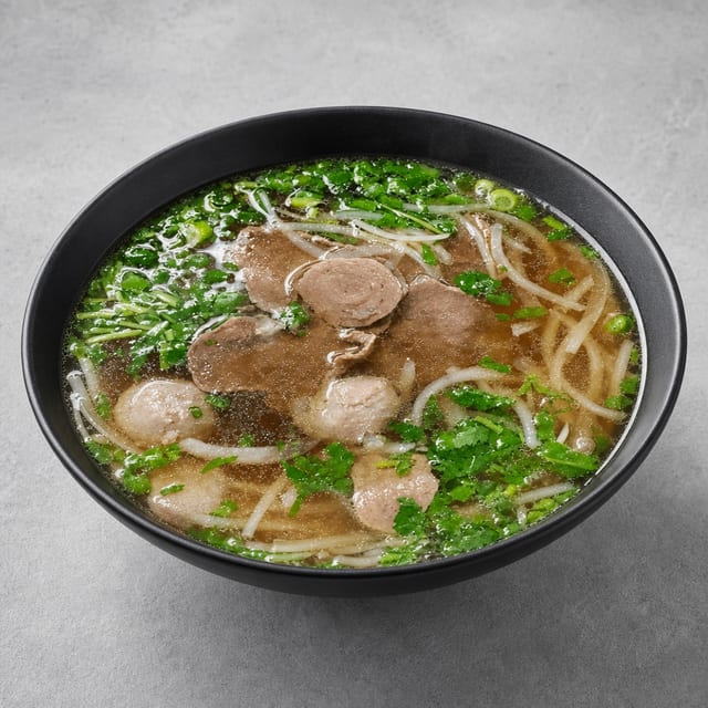 P6. Rare, Welldone, Meatball Noodle soup (T, C, BV).