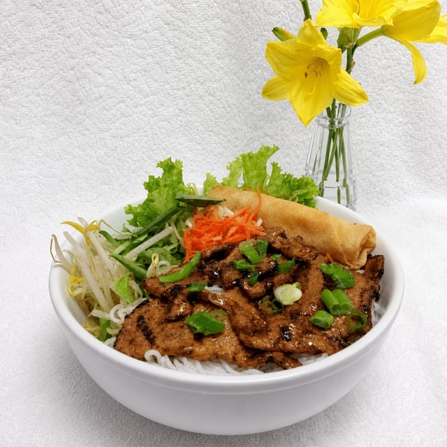 D2. Grilled Pork + Fried Roll over Vermicelli (Bun Heo CG).