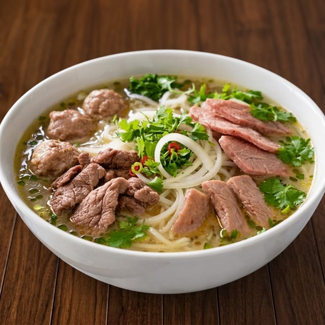 P9. WellDone, Flank Steak Noodle Soup (C, N).