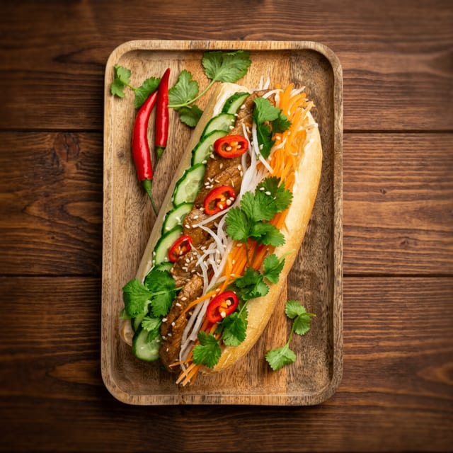 T19. Grilled Beef Banh Mi (Bo).