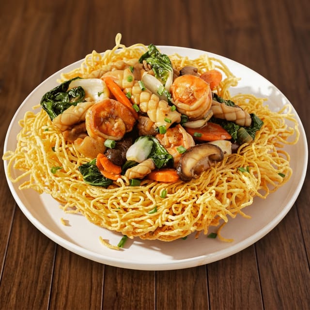 T8. Shrimp Fried Egg Noodle w/ Veggies (MXD Tom).