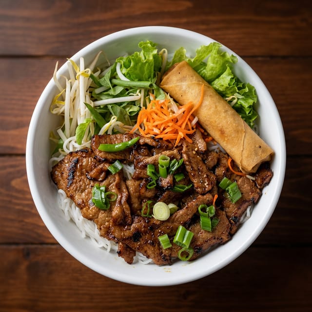D2. Grilled Pork + Fried Roll over Vermicelli (Bun Heo CG).